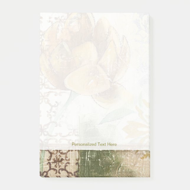 Dekoratives Fresco-Design mit Globe-Blume Post-it Klebezettel (Vorderseite)