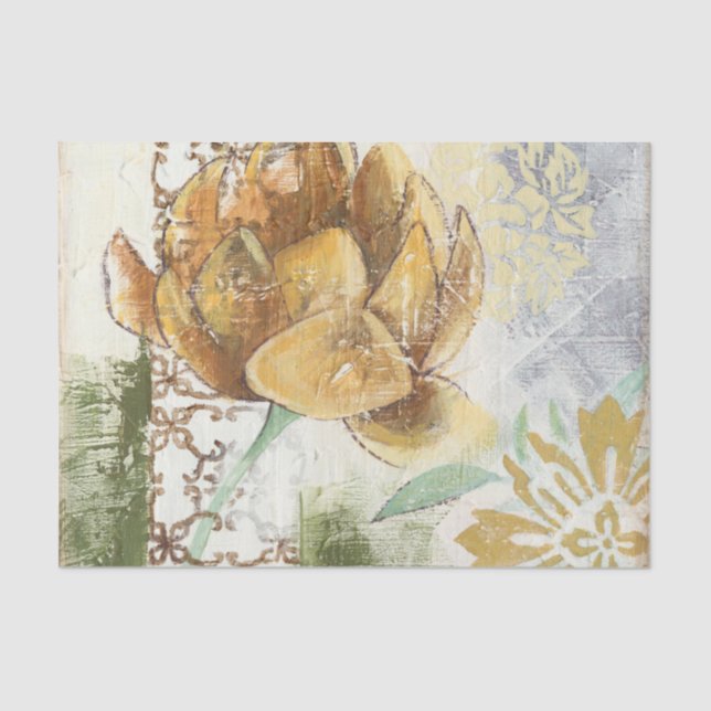 Dekoratives Fresco-Design mit Globe-Blume Seidenpapier (Vorderseite)