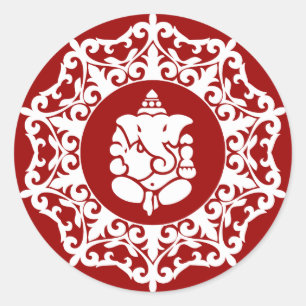 Dekoratives Ganesha Design Runder Aufkleber