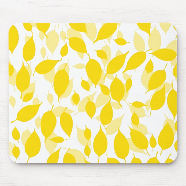 Dekoratives gelbes Blumenmuster Mousepad (Vorne)