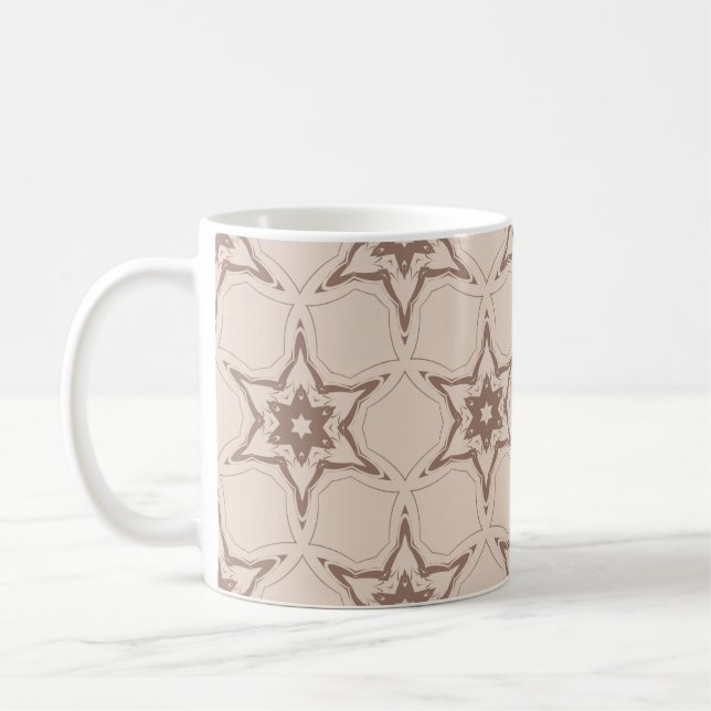 Dekoratives geometrisches Blumenmuster. Nahtloser  Kaffeetasse (Links)