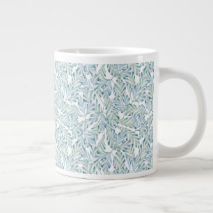 Dekoratives, gestreiftes Leaf-Muster Jumbo-Tasse