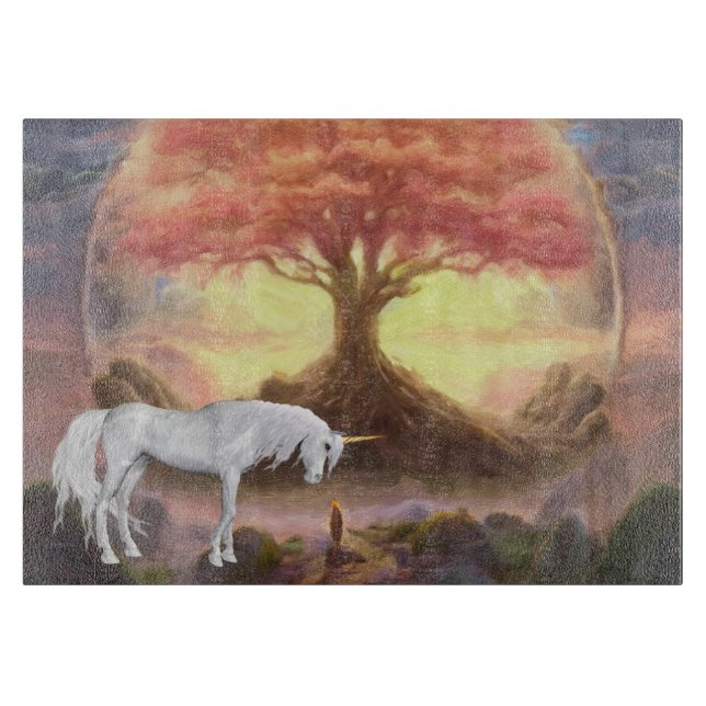 Dekoratives Glassschneidebrett 38 cm x 28 cm Schneidebrett (Vorderseite)