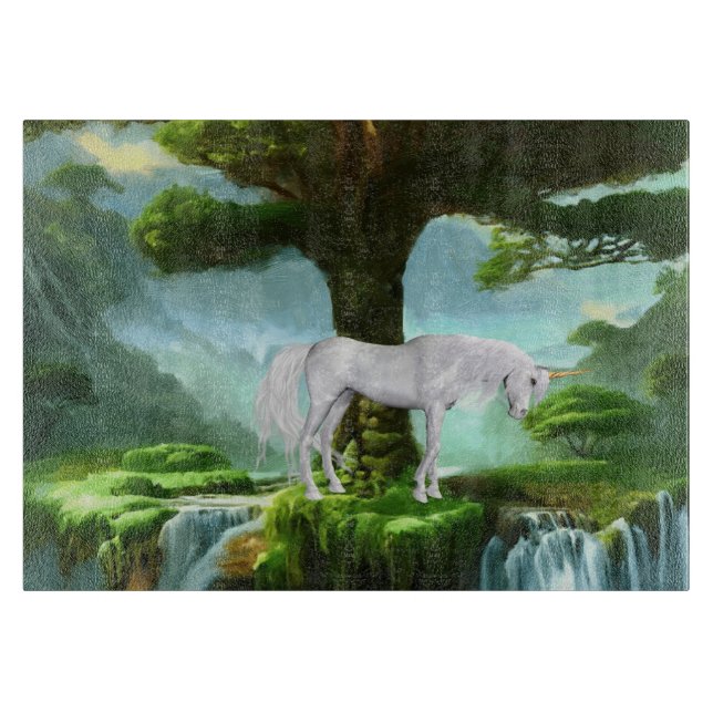 Dekoratives Glassschneidebrett 38 cm x 28 cm Schneidebrett (Vorderseite)