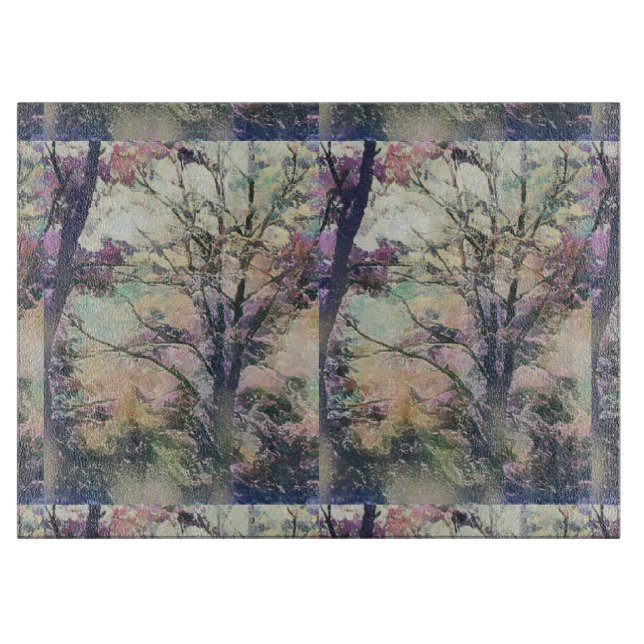 Dekoratives Glassschneidebrett 38 cm x 28 cm Schneidebrett (Vorderseite)