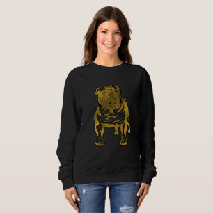Dekoratives Goldenes geprägt - englische Bulldogge Sweatshirt