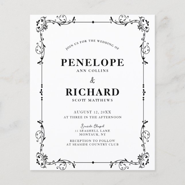 Dekoratives Grenzbudget Einladung Flyer (Vorne)