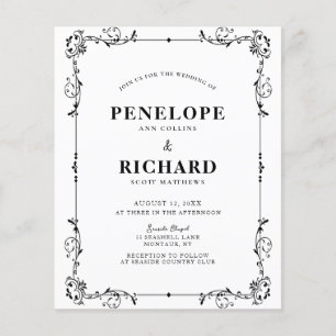 Dekoratives Grenzbudget Einladung Flyer