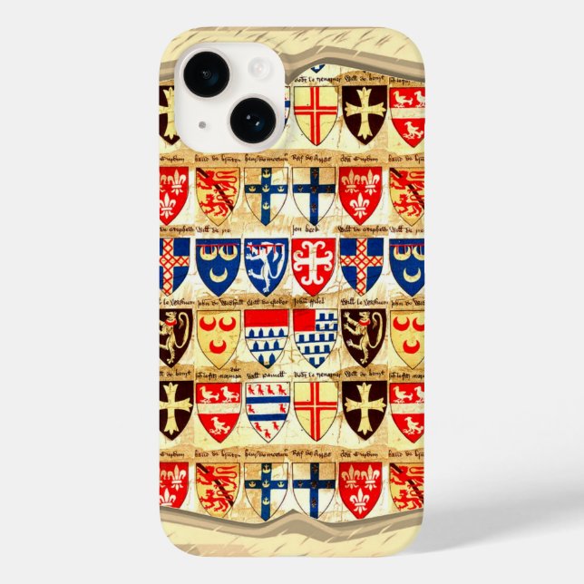 Dekoratives Heraldik-Muster Case-Mate iPhone 14 Hülle (Rückseite)