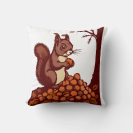 🐿️ Dekoratives Herbst-Eichhörnchen-Kissen Kissen