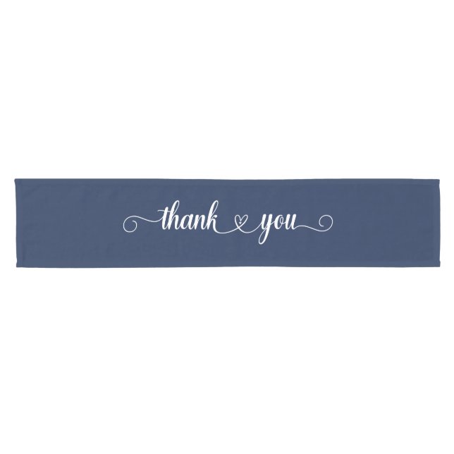 Dekoratives Herz Danke Typografie Kurzer Tischläufer (Horizontal)
