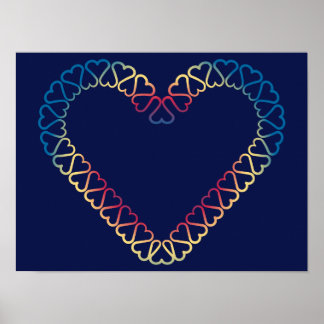 Dekoratives Herzenplakat Poster