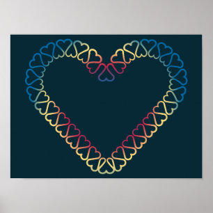 Dekoratives Herzenplakat Poster