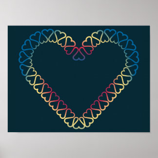 Dekoratives Herzenplakat Poster