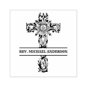 Dekoratives IHS Katholisches Christliches Kreuz Gummistempel