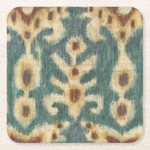 Dekoratives Ikat Fabric Design von Chariklia Zarri Rechteckiger Pappuntersetzer
