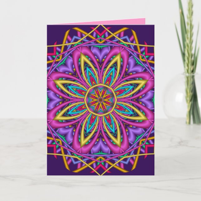 Dekoratives Kaleidoskop Happy Geburtstagskarte Karte (Vorderseite)