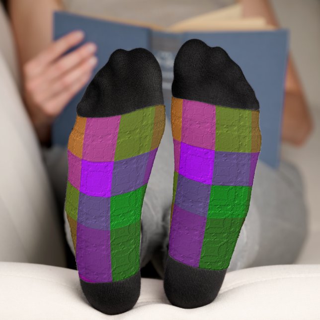 Dekoratives Karomuster Socken (Unterseite)