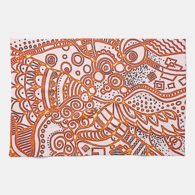 Dekoratives Kritzelmuster Geschirrtuch (Horizontal)