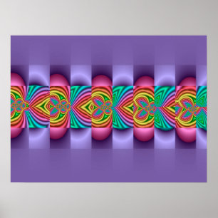 Dekoratives Lila Fraktal Poster