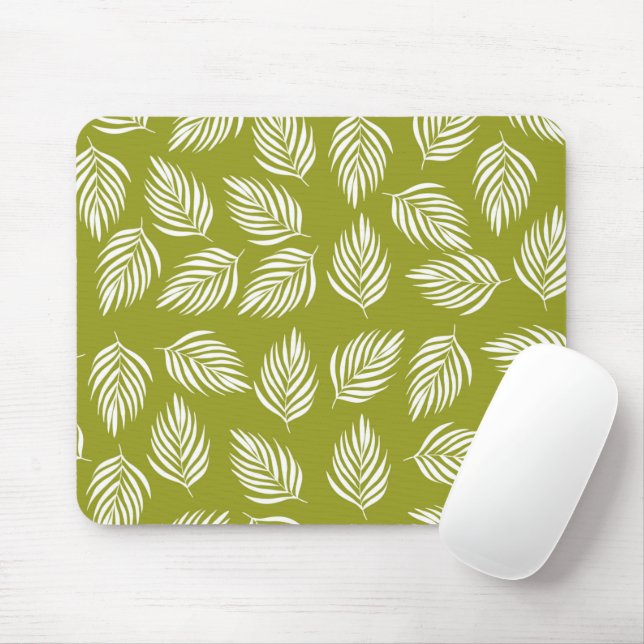Dekoratives Limettengrün-Blattmuster Mousepad (Mit Mouse)