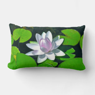 Dekoratives Lumbalkissen, MauveWhite Lotus Blossom Lendenkissen
