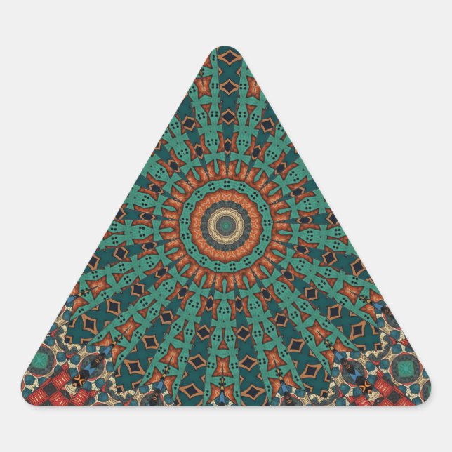 Dekoratives Mandala Dreieckiger Aufkleber (Vorderseite)