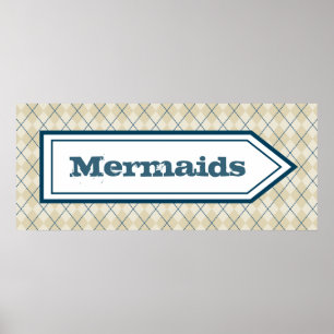 Dekoratives Mermaid-Zeichenposter Poster
