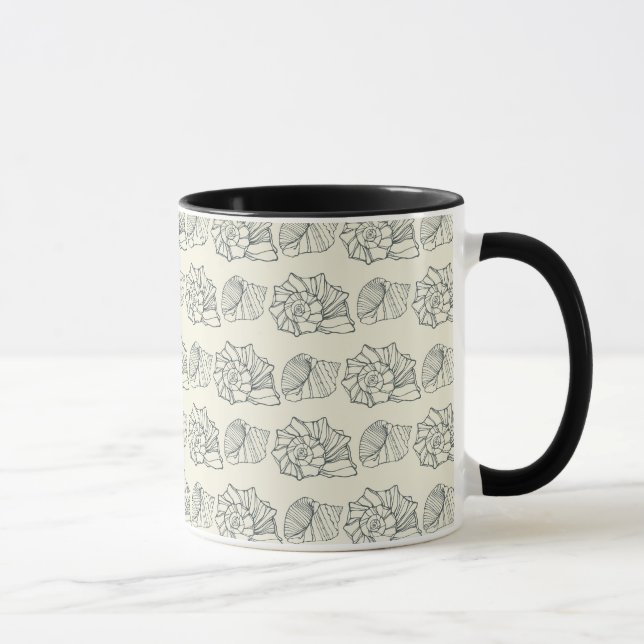 Dekoratives Muschel-Muster Tasse (Rechts)