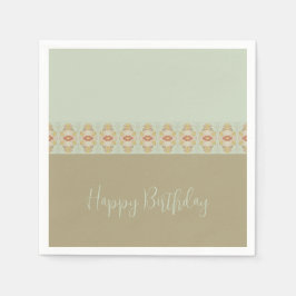 Dekoratives Muster Aquamarin und braun Serviette