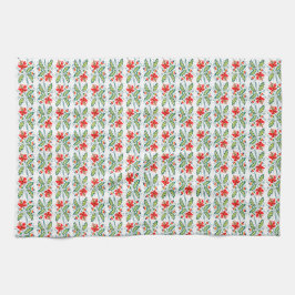 Dekoratives Muster aus roten Blumen Geschirrtuch