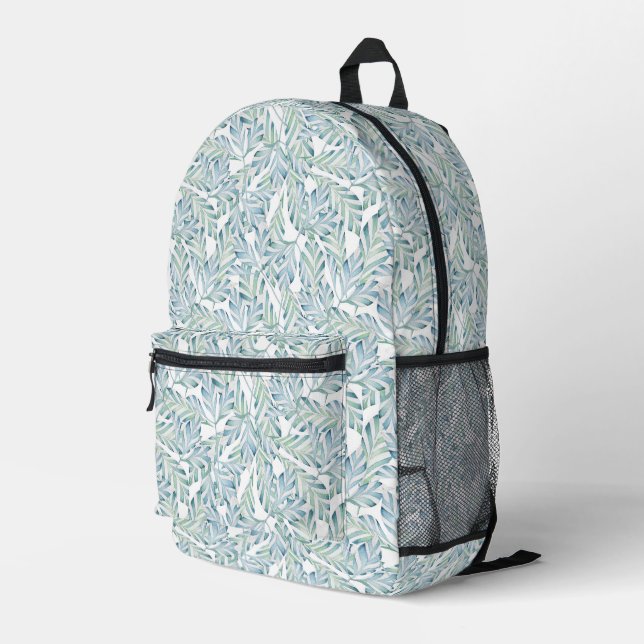 Dekoratives Muster aus Streifen Bedruckter Rucksack (Rückseitige Ecke Rechts)