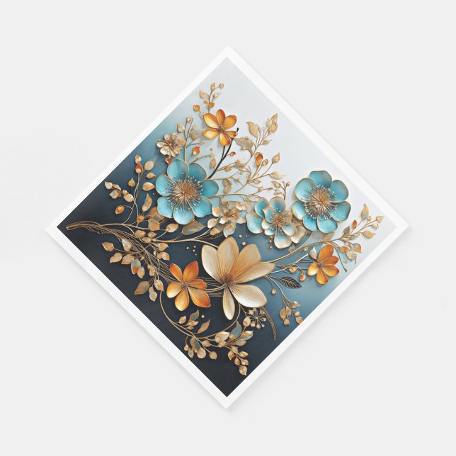 Dekoratives Muster der Porzellan-Blume Serviette (Ecke)