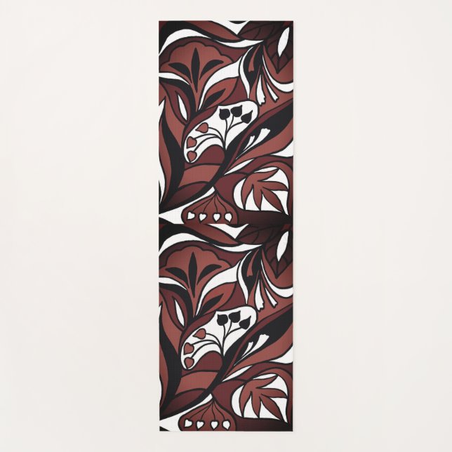 Dekoratives Muster in Schokoladenfarbe Yogamatte (Vorderseite)