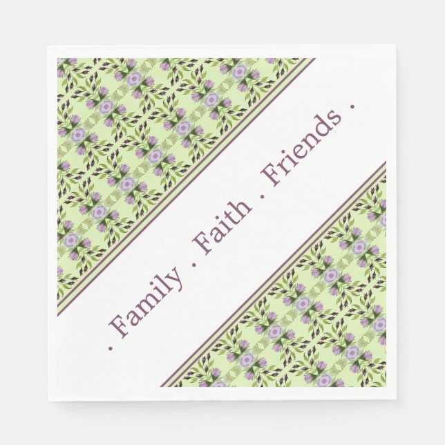 Dekoratives Muster mit hellgrün Serviette (Vorderseite)