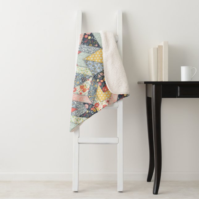Dekoratives Muster und Farbarray Sherpadecke (Beispiel)
