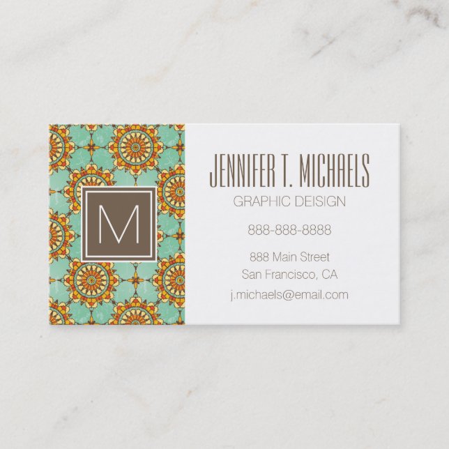 Dekoratives Muster Visitenkarte (Vorderseite)