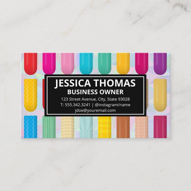 Dekoratives Nagelmuster | Geometrischer Hintergrun Visitenkarte (Vorderseite)