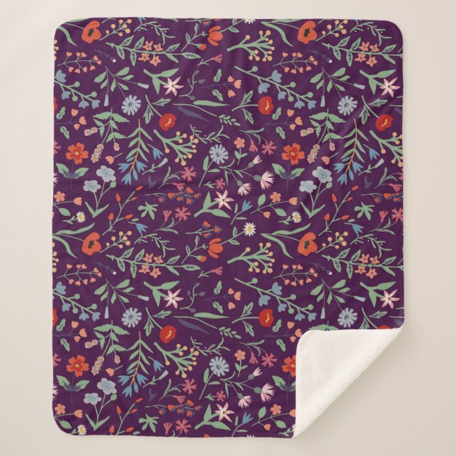 Dekoratives, nahtloses Blumenmuster. Sherpadecke (Vorderseite)