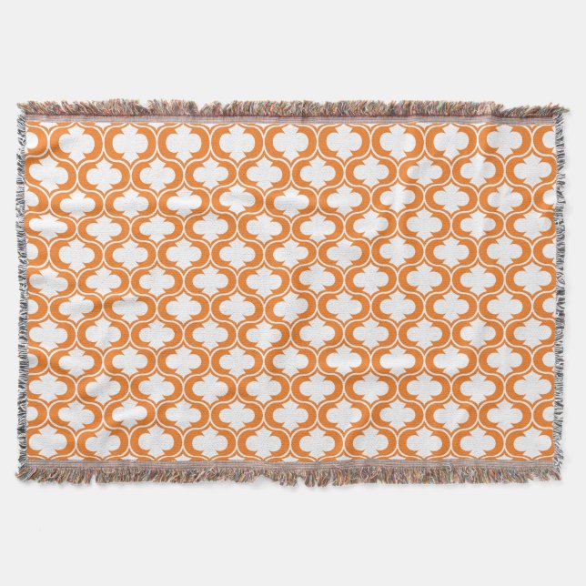 Dekoratives orange Gitter-Muster Decke (Vorderseite)