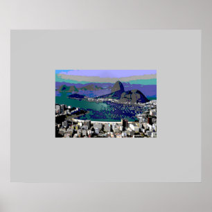 Dekoratives Pão de Açúcar für Mauern Poster