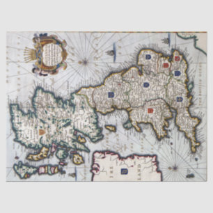 Dekoratives Papier - alte Karte von England