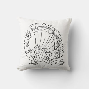 Dekoratives Pfau-Doodle Kissen