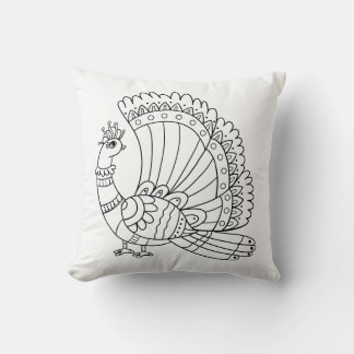 Dekoratives Pfau-Doodle Kissen