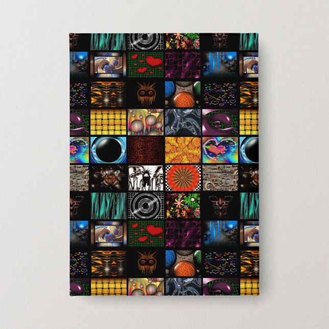 Dekoratives Pop-Art-Muster  Button (Vorderseite)