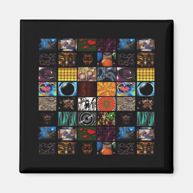 Dekoratives Pop-Art-Muster  Magnet (Vorne)