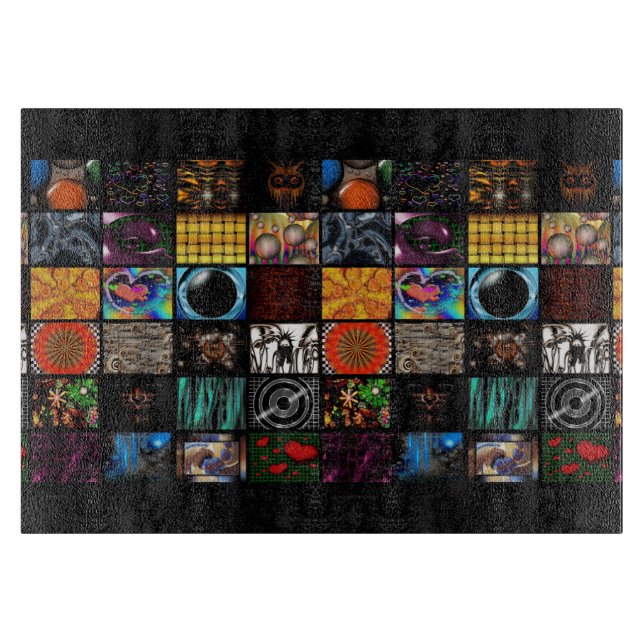 Dekoratives Pop-Art-Muster  Schneidebrett (Vorderseite)
