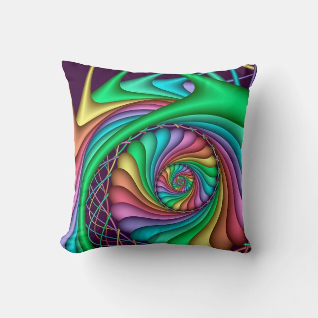 Dekoratives Regenbogen-Spiralen-Kissen Kissen (Vorderseite)