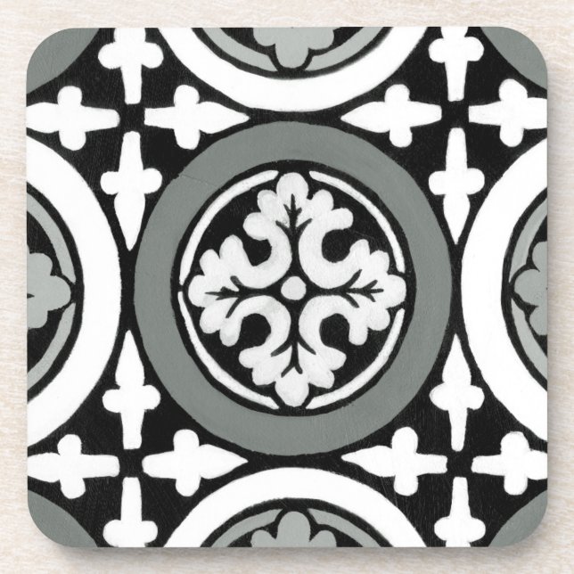 Dekoratives Renaissance Rosette Tile Design Getränkeuntersetzer (Vorderseite)