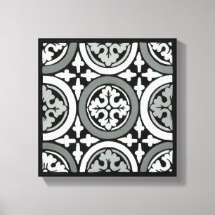 Dekoratives Renaissance Rosette Tile Design Leinwanddruck